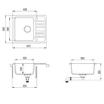 ZNTS Granite Kitchen Sink Single Basin Black 142952