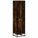 Highboard Smoked Oak 35.5x35x139 cm Engineered Wood and Metal 849056