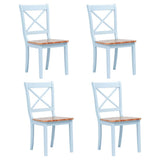 Dining Chairs 4 pcs Grey and Natural Solid Rubber Wood 247361