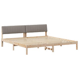 Bed frame Brown and taupe 200 x 200 cm Solid pine wood 3394351