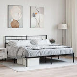 Metal Bed Frame without Mattress with Headboard Black 180x200cm 355663
