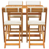 Bistro Set with Cushion 5 pcs Oil Natural Solid Acacia Wood 4105504