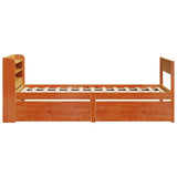 Bed Frame without Mattress Wax Brown 75x190 cm Small Single Solid Wood Pine 3307148