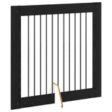 Dog Gate with Stands 4 pcs Black Oak 100 x 100 cm 892031