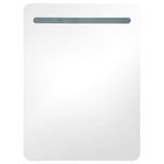 ZNTS LED Bathroom Mirror Cabinet Concrete Grey 60x11x80 cm 326502