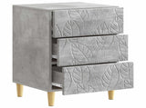 Bedside Table Concrete Grey 43 x 39.5 x 66.5 cm Engineered Wood 895018