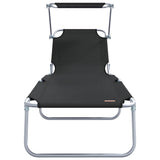 Sun Lounger Folding 2 pcs Black 58 x 188 x 77cm Polyester 42003060