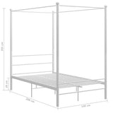Bed Frame White Powder-coated metal 140 x 200 cm Bed Frame 325061