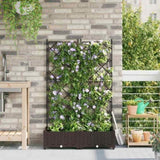 Garden Planter 2 pcs Brown 80 x 40 x 125.5 cm Plastic 42002814