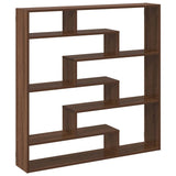 ZNTS Wall Cube Shelf 7 Compartments Brown Oak Engineered Wood 860028