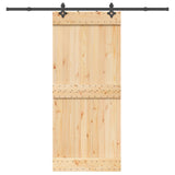 Sliding Door NARVIK Natural and Black 90 x 210 cm 3445284