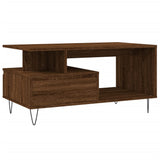 Coffee Table Brown Oak 90x49x45 cm Engineered Wood 831027