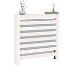 ZNTS Radiator Cover White 79.5x19x84 cm Solid Wood Pine 822592