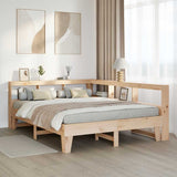 Bookcase Bed without Mattress 140x200cm Solid Wood Pine 3324538