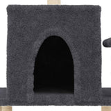 Cat Tree with Sisal Scratching Posts Dark Grey 122 cm 172090