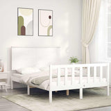 Bed Frame without Mattress White 140x190 cm Solid Wood Pine 3193382