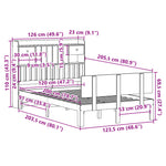 ZNTS Bookcase Bed without Mattress 120x200cm Solid Wood Pine 3322690