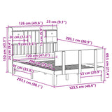 ZNTS Bookcase Bed without Mattress 120x200cm Solid Wood Pine 3322690