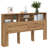 Headboard Cabinet Artisan Oak 180x19x103.5 cm Engineered Wood 856873