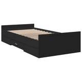 Bed Frame Black Engineered wood Small Single Bed Frame 3280350