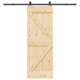 Sliding Door with Hardware Set 70x210 cm Solid Wood Pine 3332622