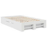 Bed Frame with Headboard White 137 x 203 cm Engineered Wood 3408767