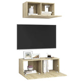 2 Piece TV Cabinet Set Sonoma Oak Engineered Wood 3079015