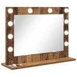 Vanity Mirror Rectangular with Mirror Old Wood 60 x 45 x 18 cm 868315