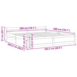 Bed Frame without Mattress Honey Brown Solid Wood 200x200 cm 815067