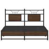 Bed Frame without Mattress Brown Oak 150x200 cm King Size Engineered Wood 4107018