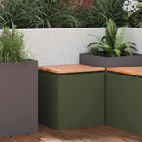 Garden Bench Olive green 40 x 40 x 43 cm Steel 874915