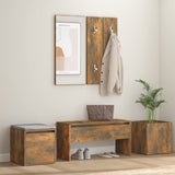 Hallway Furniture Set Smoked Oak Engineered Wood 3120200