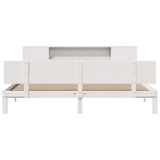 Bookcase Bed without Mattress White 200x200cm Solid Wood Pine 3322641