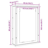Bathroom Mirror Cabinet Old Wood 42x12x60 cm Engineered Wood 862229