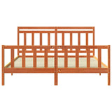 Bed Frame with Headboard 2 pcs Wax Brown 205.5 x 185.5 x 100 cm 3418137