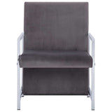 Armchair with Chrome Feet Dark Gray Velvet 282269