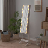 Free-Standing Mirror with LED White 34x37x146 cm 351766