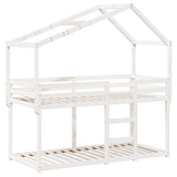 Bunk Bed without Mattress White 75x190 cm Small Single Solid Wood Pine 3282050