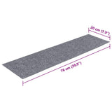 Stair Mats Self-adhesive 15 pcs 76x20 cm Light Grey Rectangular 326927