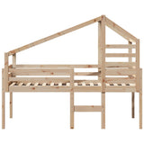 High Sleeper Bed without Mattress 80x200 cm Solid Wood Pine 3281974