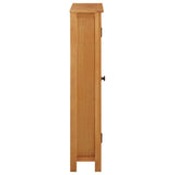 Storage Cabinet Light Oak Solid Oak Wood, MDF Veneer Medium 329926