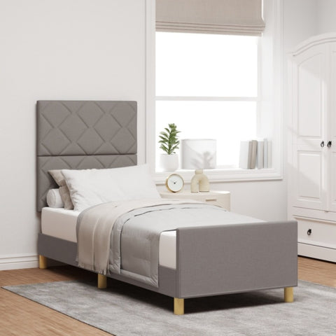 ZNTS Bed Frame - Taupe Fabric, 80x200 cm 3344764