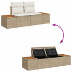 Garden Sofa Beige 184 x 62 x 85cm Poly Rattan 42006821