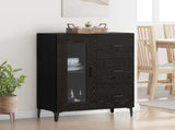 Sideboard Black Oak 69.5 x 34 x 90 cm Engineered Wood and Iron 880844