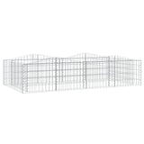 ZNTS Arched Gabion Raised Bed 200x100x50 cm Galvanised Iron 153550