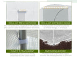 4.5 x 2 x 2 m Polytunnel Greenhouse, Walk-in Green House for Garden with Mesh Windows, Galvanised T3398P315848