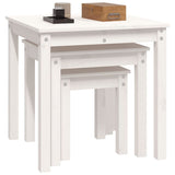 Nesting Tables 3 pcs White Solid Wood Pine 824974