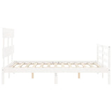 Bed Frame without Mattress White 120x200 cm Solid Wood 3195087