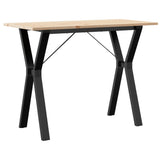 ZNTS Dining Table Y-Frame 100x50x75 cm Solid Wood Pine and Steel 3282719