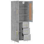 Highboard Concrete Grey 69.5x34x180 cm Engineered Wood 3199933